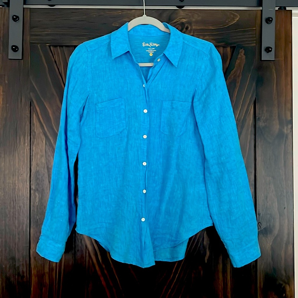 Lilly Pulitzer Linen Button Down Top